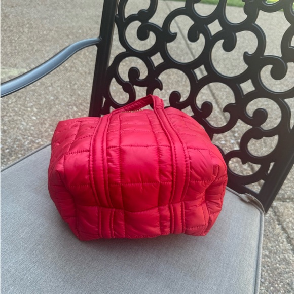 Michael Kors Stirling Small Quilted Padded Tote Bag Color Crimson New - Picture 5 of 6